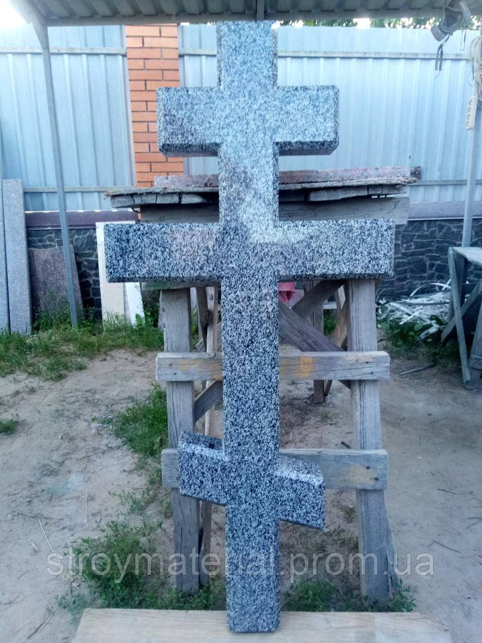 Сірий хрест із сірого граніту 130*60*8