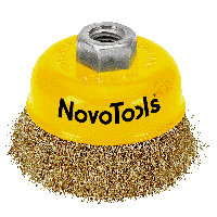 Щітка торцева 100мм (гофр.латунь), для УШМ, М14 ТМ NovoTools (NTWB10014BC)