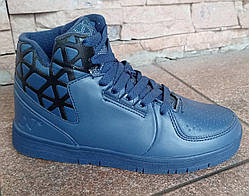 Кросівки сині утеплені на шнурках