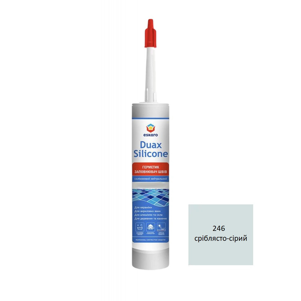 Герметик силиконовый Eskaro Duax Silicone 246 серебристо-серый 300мл ...