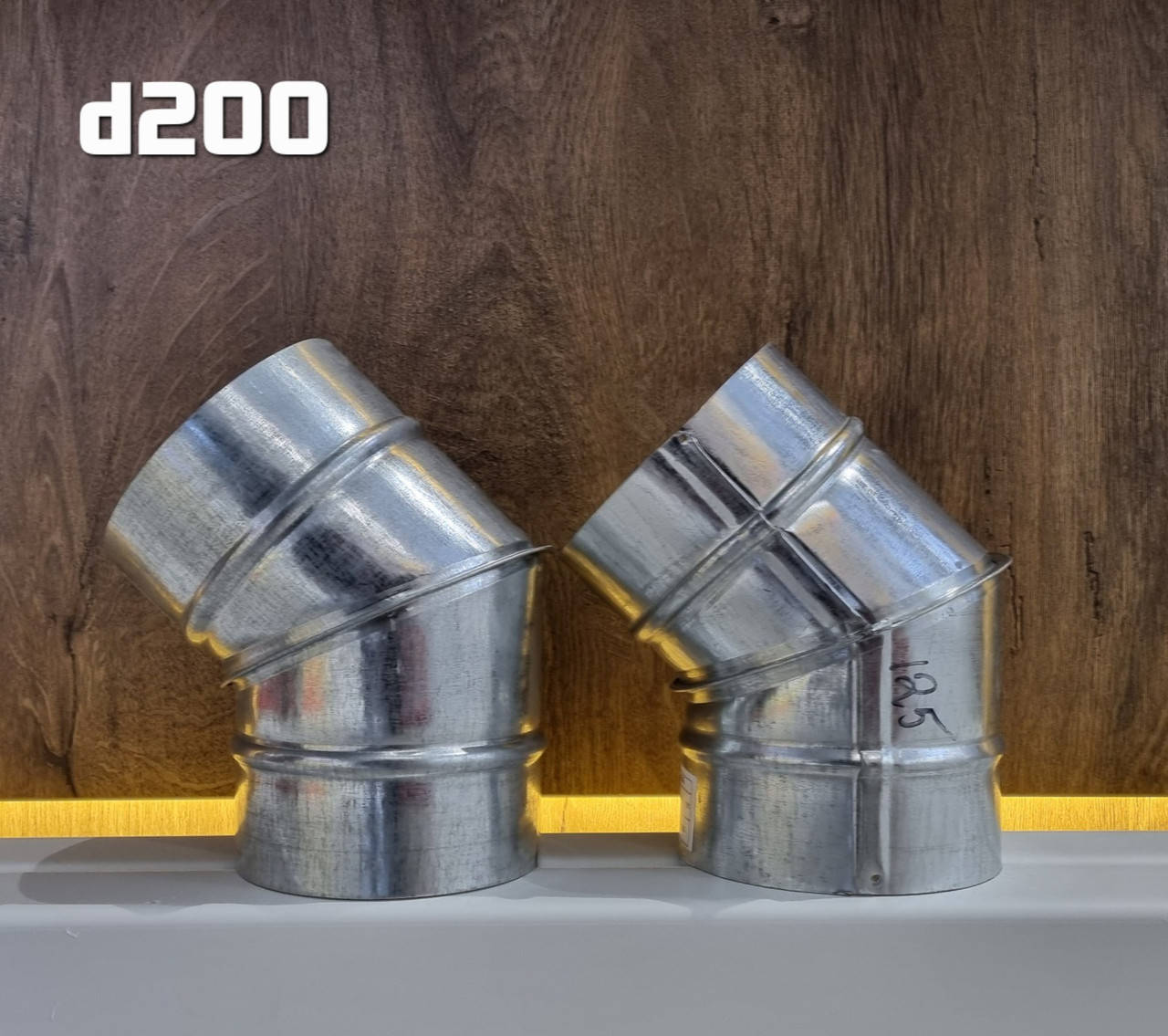 Коліно 45° оцинковане d-200
