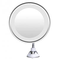Зеркало на присоске с LED подсветкой круглое Flexible (White) | Косметологическое зеркало
