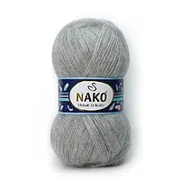 Nako MOHAIR DELICATE (Мохер Делiкат) № 195/6128 світло-сірий (Напівшерстяна пряжа, нитки для в'язання)