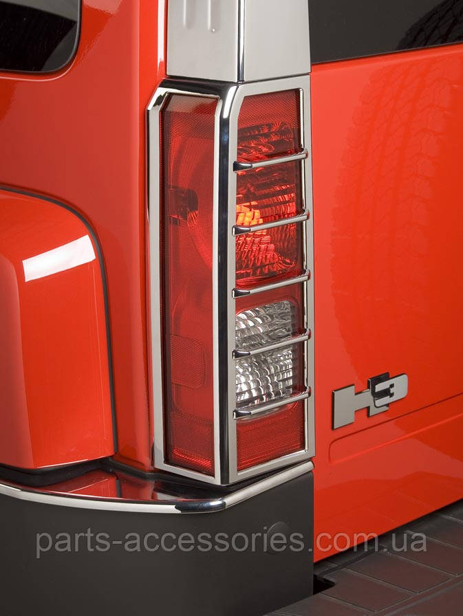 Хромові накладки на задні фонарі Hummer H3 2006-2010 Нові, фото 1