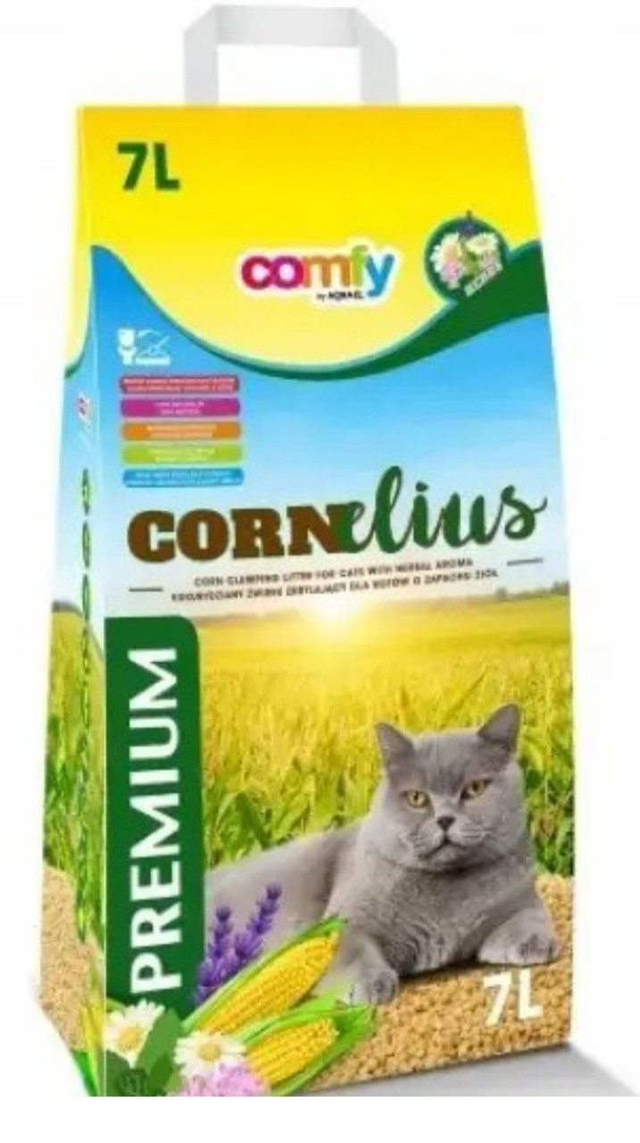 Гігієнічний кукурудзяний наповнювач Comfy Cornelius Natural (Карнеліус)