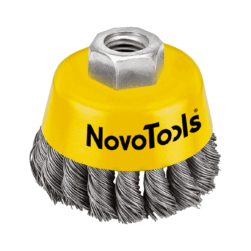 Щітка торцева 100мм (плет.сталь), для УШМ, М14 ТМ NovoTools (NTWB10014ST)