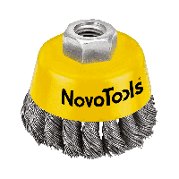 Щітка торцева 65мм (плет.сталь), для УШМ, М14 ТМ NovoTools (NTWB6514ST)