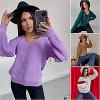 Ефектний молодіжний жіночий светр джемпер "Лаура", базовий повсякденний якісний теплий жіночий светр