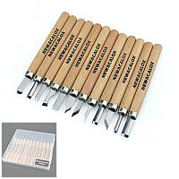 Набір стамесок (12 шт) для різьби по дереву Newacalox: долота, ножі, різці