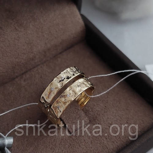 Обручки з золота з нерівною текстурою пара