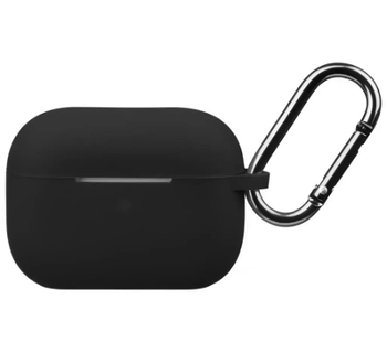 Силіконовий чохол для навушників AirPods Pro з карабіном Чорний (KG-6433)