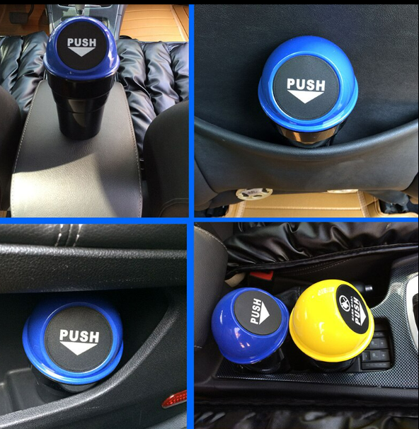 Автомобільне відро для сміття в підстаканник Міні-контейнер для сміття з Синьою кришкою - фото 2 - id-p1772763431