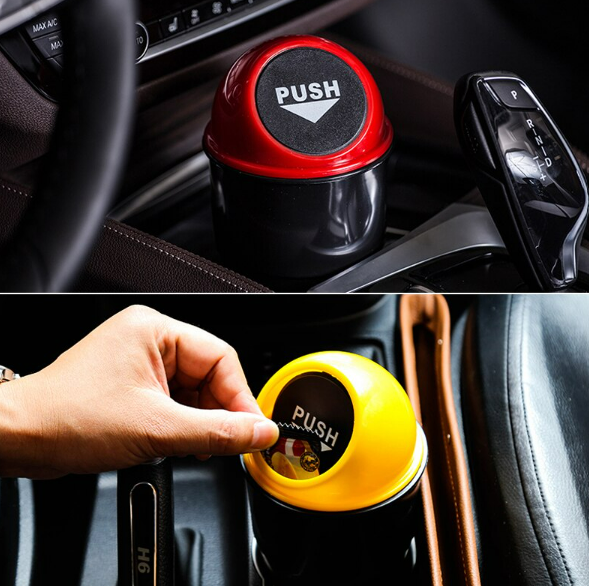 Автомобільне відро для сміття в підстаканник Міні-контейнер для сміття з Синьою кришкою - фото 6 - id-p1772763431