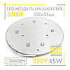 Світлодіодний LED модуль 220В 45Вт МКС-45W Ultralight Module 5000К 4500Lm на магнітах (ремкомплект у світильники), фото 3