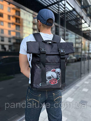 Рюкзак RollTop ролл чорний міський спортивний туристичний, фото 3