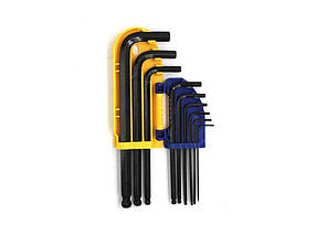 Набір ключів Г-подібних TORX 9 шт. CrV T10, T15, T20, T25, T27, T30, T40, T45, T50 ТМ Kubis