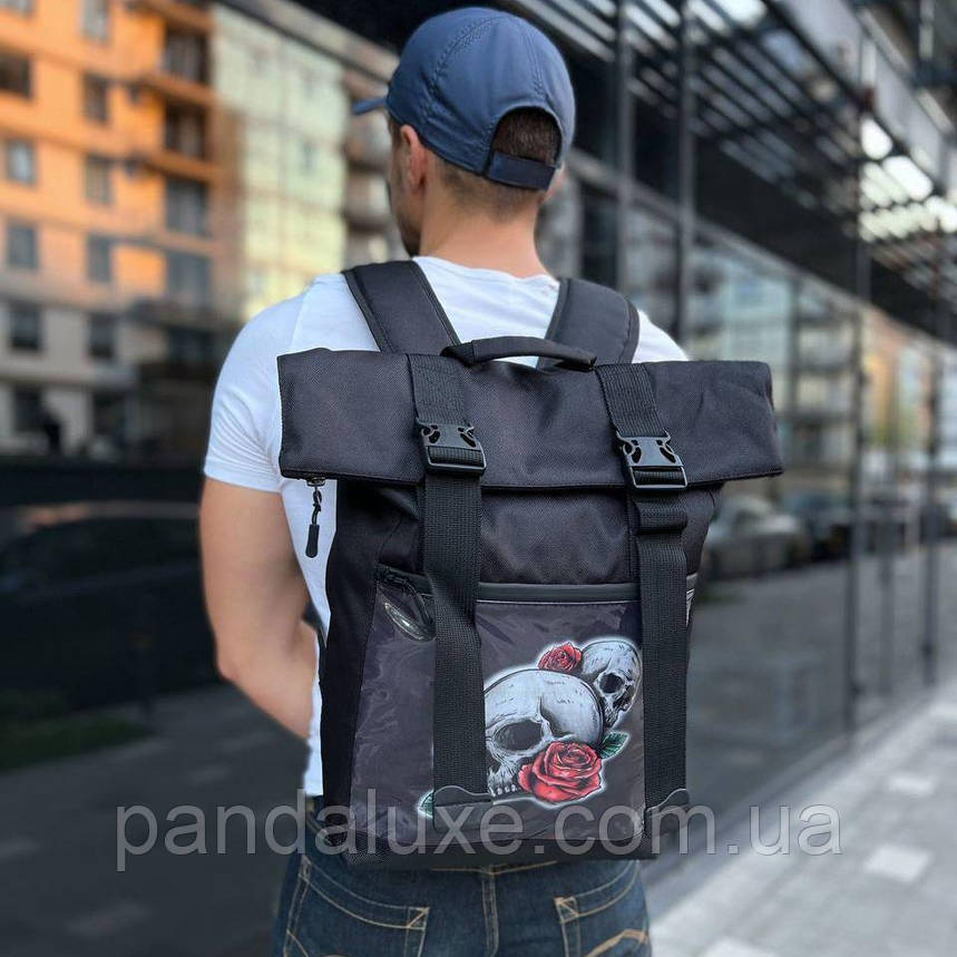 Рюкзак RollTop ролл чорний міський спортивний туристичний, фото 1