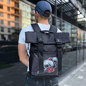Рюкзак RollTop ролл чорний міський спортивний туристичний