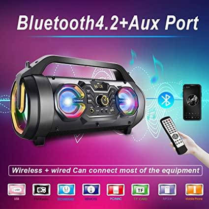 Купить Портативный Bluetooth-бумбокс с сабвуфером 30-ват, FM-радио, RGB ...