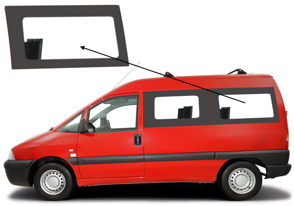 Бічне скло Citroen Jumpy 1995-2007 салону заднє ліве
