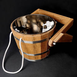 Відро-водоспад, дуб зі вставкою із нержавіючої сталі, 15 л