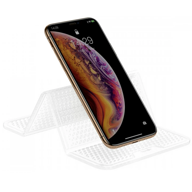Автомобільний тримач килимок-підставка універсальний BASEUS Folding Bracket Antiskid Pad Прозорий SUWNT-02