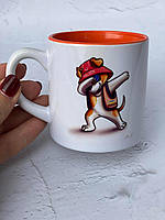 Чашка мини пес Патрон, оранжевая серединка