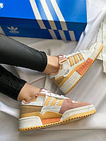 Модні жіночі кроссівки Adidas Forum 84 Low White/Orange. Жіночі кросси Адідас Форум., фото 6