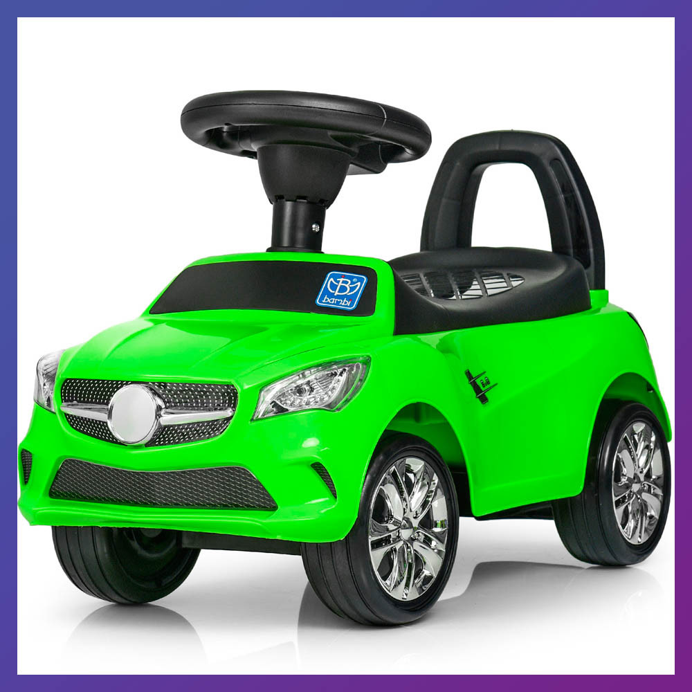 Дитячий толокар каталка Mercedes на колесах із гумовим покриттям Bambi M 3147C-5 зелена