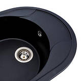 Гранітна мийка Platinum 5847 Onyx чорна, фото 2