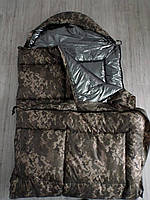 Спальный мешок (спальник) Термо с капюшоном зимний, пиксель до -40, с термо подкладкой Omni-Heat