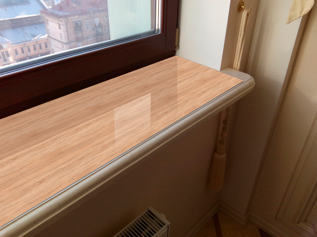 Покриття для підвіконня, м’яке скло з фотодруком 35х100 см