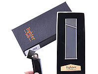 USB зажигалка в подарочной упаковке Lighter (Спираль накаливания) №HL-42 Black