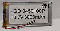 Акумулятор GD 0450100P для China (Li-ion 3.7В 3000мА), (100*45*4 мм) 2 контакти