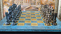 Шахматы Manopoulos Renaissance ( латунь, бронза, состаренная патина) доска патина античная