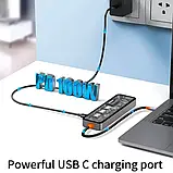 Хаб Адаптер розширювач портів для Macbook WIWU Cyber Hub 7 in 1 (CB007), фото 4