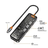 Хаб Адаптер розширювач портів для Macbook WIWU Cyber Hub 7 in 1 (CB007), фото 3
