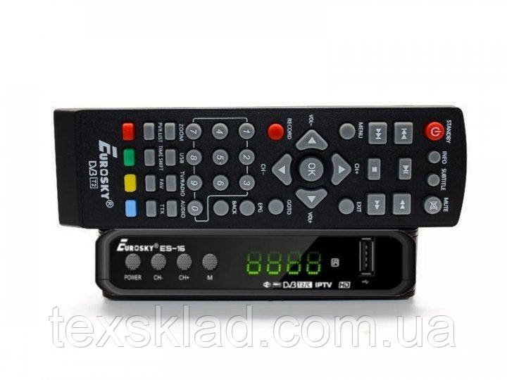 Тюнер DVB-T2 Eurosky ES-16 з функціями медіаплеєра та IPTV/WebTV-плеєра