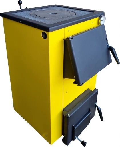 Котел твердопаливний Vulcan Strong 18 (3,5 мм) з плитою, косі дверцята, фото 1