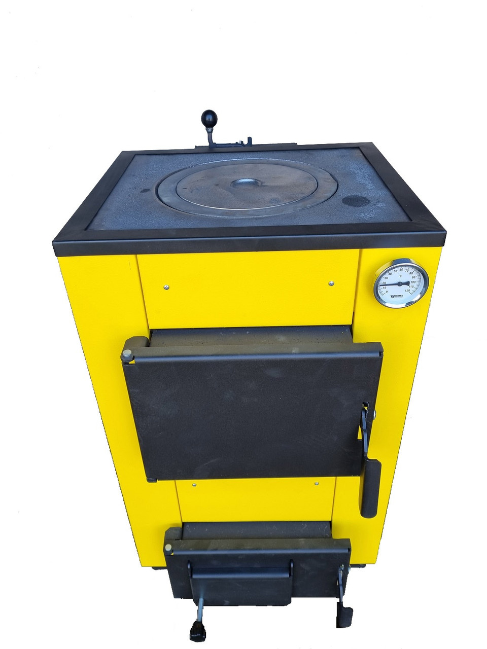 Котел твердопаливний Vulcan Strong 10 (3,5 мм) з плитою, прямі дверцята, фото 1