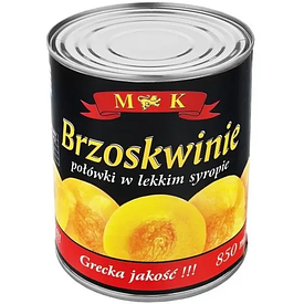 Консервовані половинки персика в сиропі 820 г.
