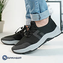 Чоловічі кросівки на літо чорного кольору, фото 5
