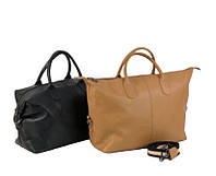Дорожная прочная женская сумка из натуральной кожи 44×30×17 см городская большая