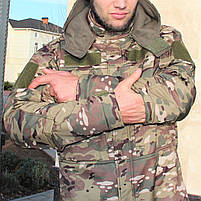 Кітель з утепленням на флісі зимовий тактичний SoftShell для ВСУ армійський Камуфляжний теплий, фото 3