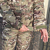Кітель з утепленням на флісі зимовий тактичний SoftShell для ВСУ армійський Камуфляжний теплий, фото 4