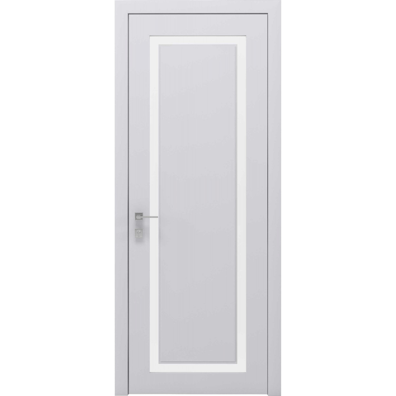 Двері фарбовані колекції CORTES модель VENEZIA ПГ (напівскло- сатин) Біла мата