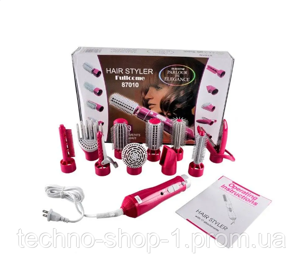 Многофункциональный женский фен-стайлер 10 в 1 Hair Styler 87010 набор для укладки волос плойка гофре утюжок - фото 9 - id-p1772904947