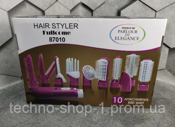 Многофункциональный женский фен-стайлер 10 в 1 Hair Styler 87010 набор для укладки волос плойка гофре утюжок - фото 4 - id-p1772904947