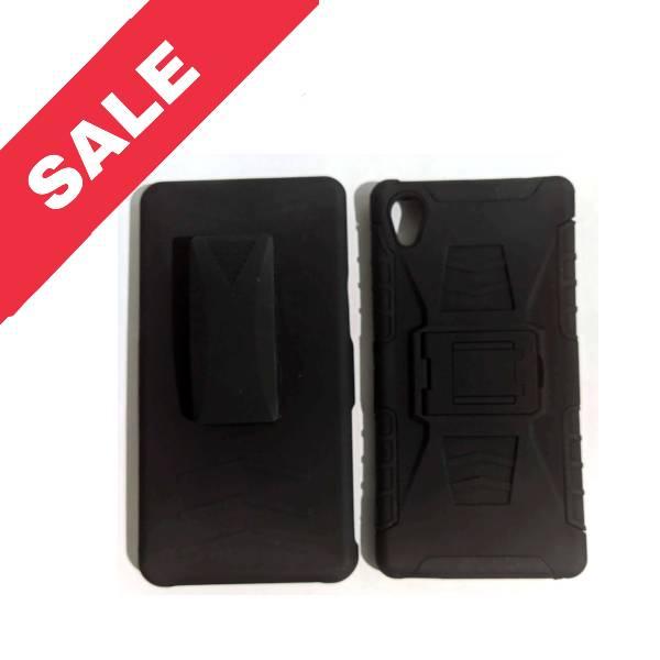 Силіконовий протиударний чохол з кріпленням для ременя Sony M4 Black, фото 1