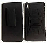 Силіконовий протиударний чохол з кріпленням для ременя Sony M4 Black, фото 2